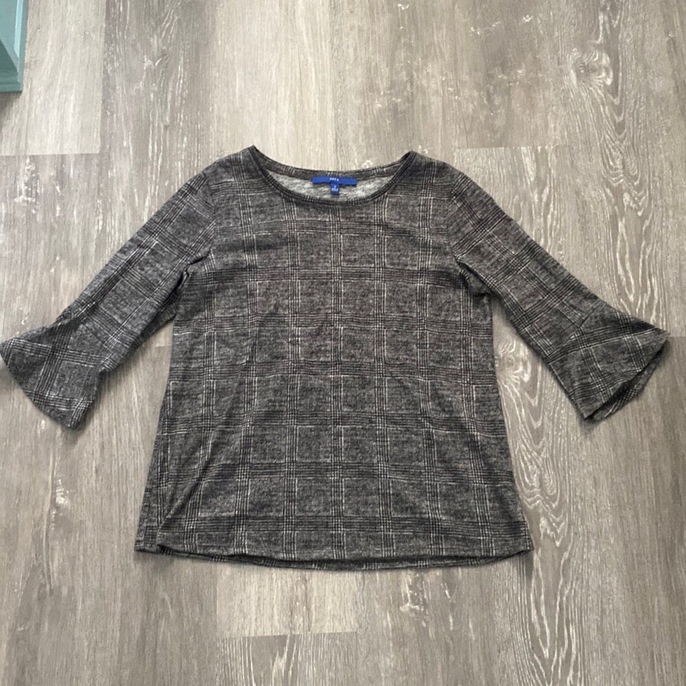 Apt. 9 Plaid Soft Blouse with Bell Sleeves